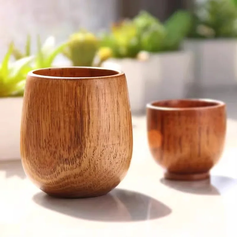 

100Ml Big Belly Cup Creative Pattern Solid Wood Handcarved Anti Scald Tea Cups Simple Fragrant Original Tableware Coffee Kit
