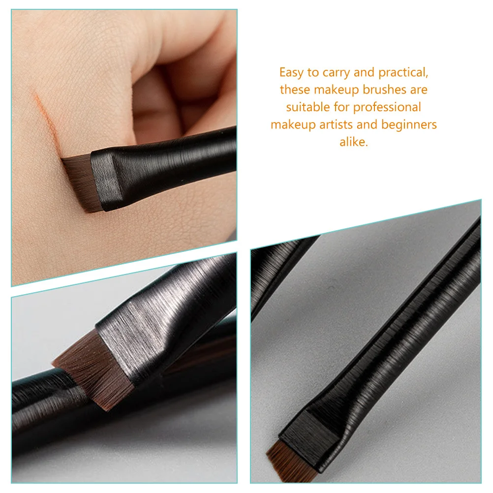 3 Sets Make-up-Zubehör, abgewinkelter Eyeliner-Pinsel, ultrafeines Augenbrauen-Werkzeug, bequemer Griff, tragbares Design für natürliche Augenbrauen