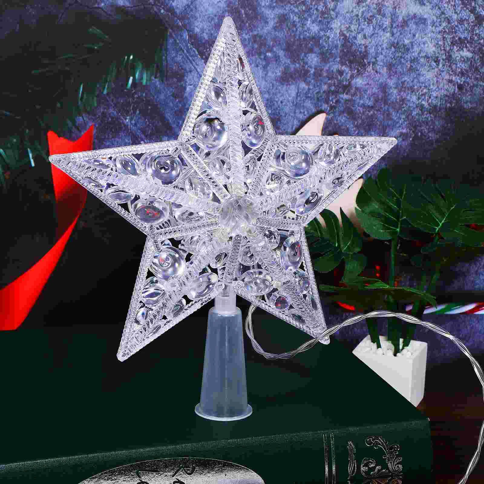 Christmas Tree Xmas Decoration Decorations Treetop Star Lamp Shaped Outdoor