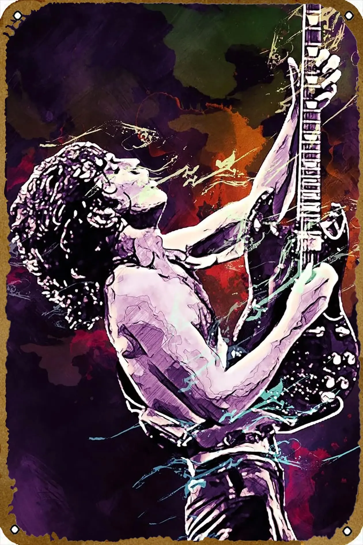 KNIOIL Musician Angus Young Music Poster Bar Cafe Wall Vintage Karaoke Retro Metal Tin Sign Man Cave Decor Rock Band 8x12 i sign