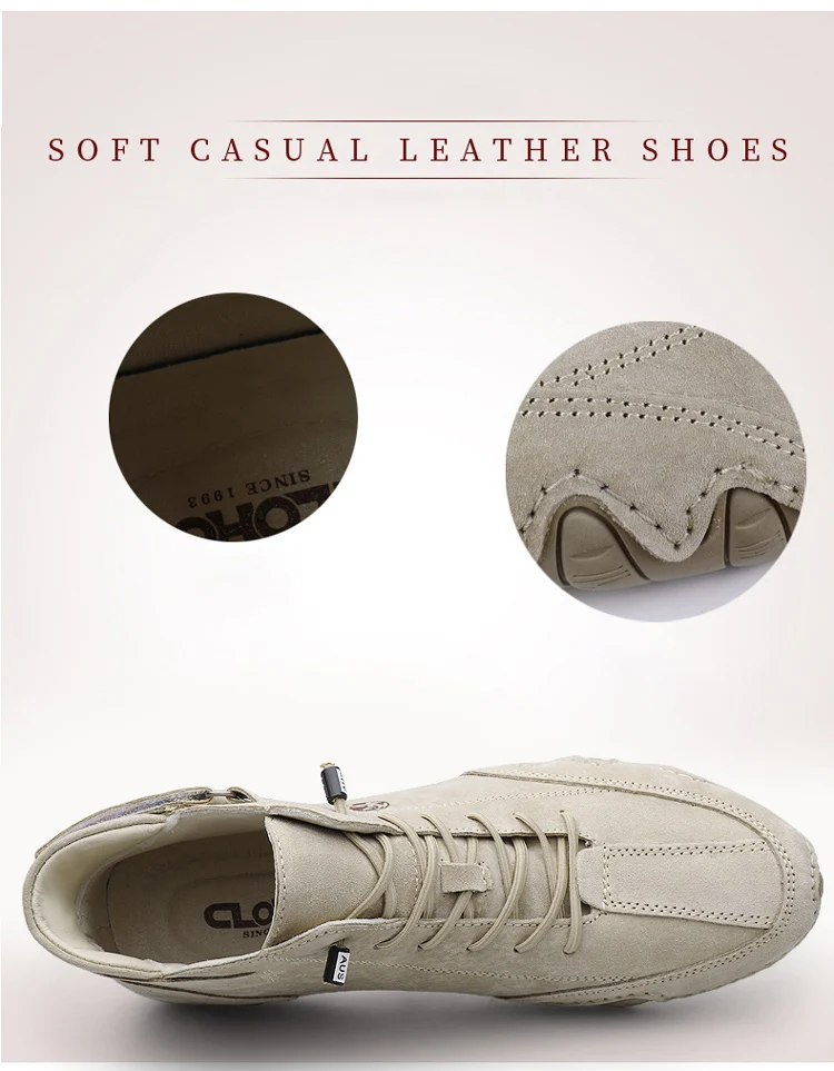 CLOHOO Lässige Stiefeletten für Herren, zum Schnüren, zum Gehen, leicht, bequem, für Motorrad, Outdoor, Winter, warme Modeschuhe – Detail 4