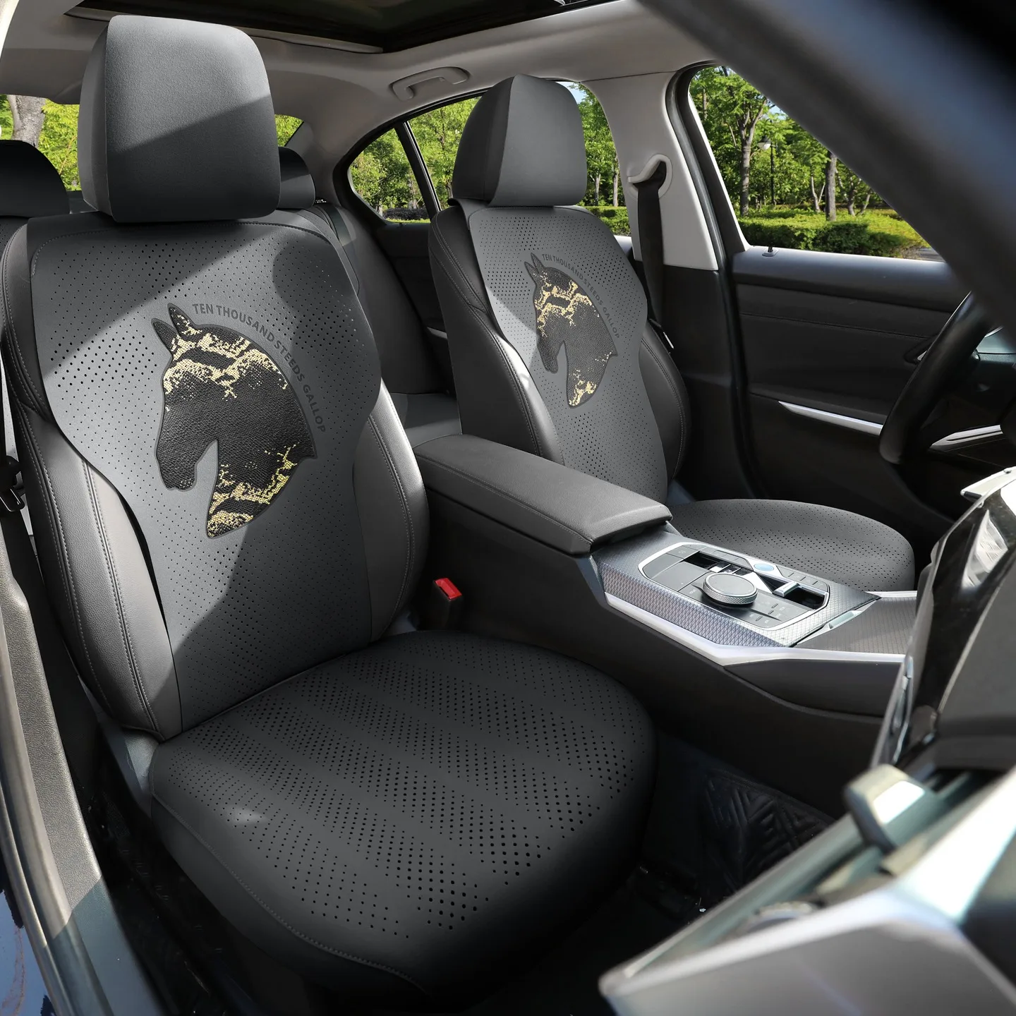 

Faux Suede Car Seat Covers, 5 Seat, Breathable Comfortable Slip Resistant Easy to Clean Adjustable Fit for Multiple Car Models