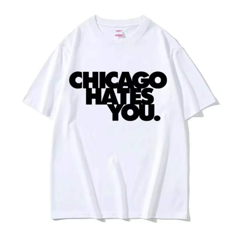 Rapper Chief Keef Chicago Hates You Same Style T Shirt Men Harajuku Hip Hop Vintage T-shirt Casual  Cotton Oversized Tshirts