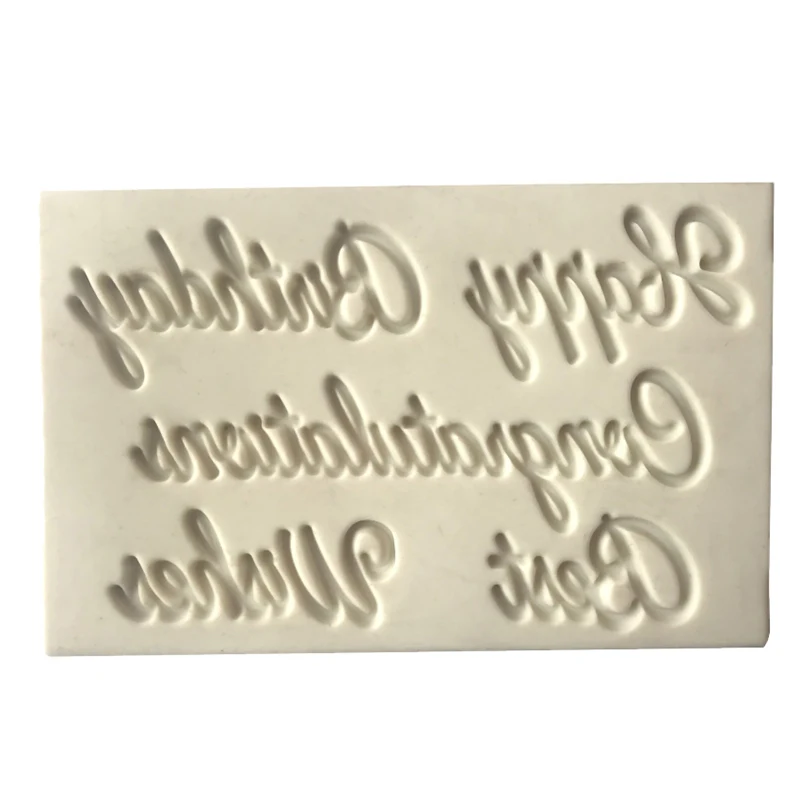1 Pc Chocolate Mould Cake Decorating Tools Blessing Letters Happy Birthday Best Wishes Congratulations Silicone Fondant Molds