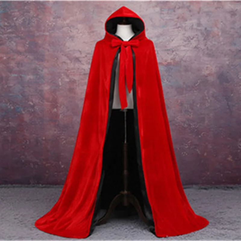 

Fashion Hooded Capes Halloween Christmas Cloak Women Vintage Gothic Long Velvet Cloak Ladies Festival Shawl coat