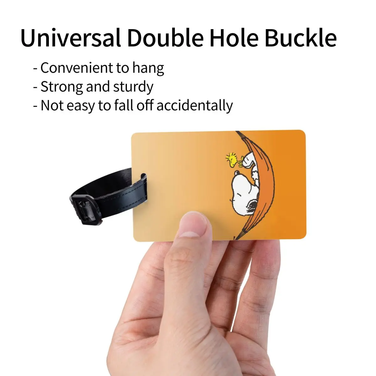 Étiquette de bagage personnalisée S-Snoopys, dessin animé mignon, sac de voyage, valise, couverture de confidentialité, étiquette d'identification