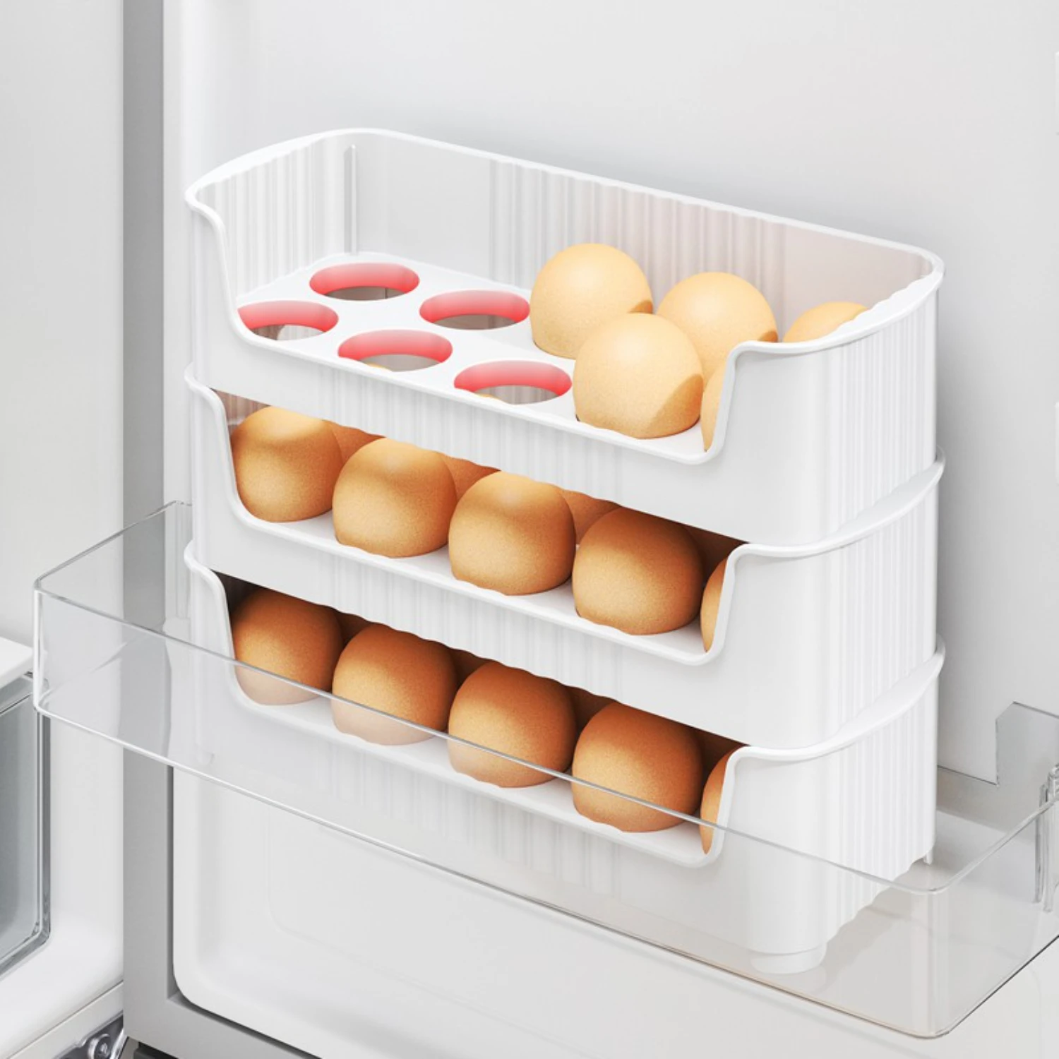 1pc Compact Refrigerator Egg Holder - Space-Saving Fridge Organizer with Easy  and Countertop Convenience - Perfect for   Use