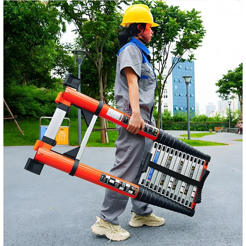 Telescopic Extension Ladder Portable Aluminum stairs Multifunctional folding ladder load 150kg