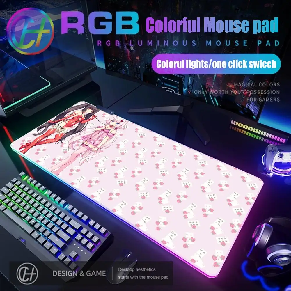 

HYBXAXC Anime Nekopara Carpet Game Office Mouse Pad RGB Gaming Mouse Pad Desk Mat HD Gamer Large LED Light XXL 900x400 Desk Mat