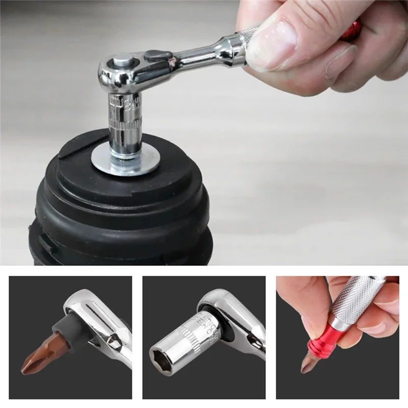 

A84X-Portable Double End Wrench Mini Ratchet Socket Wrench Anti-Skid Handle Multifunction Hand Tool 2 In 1