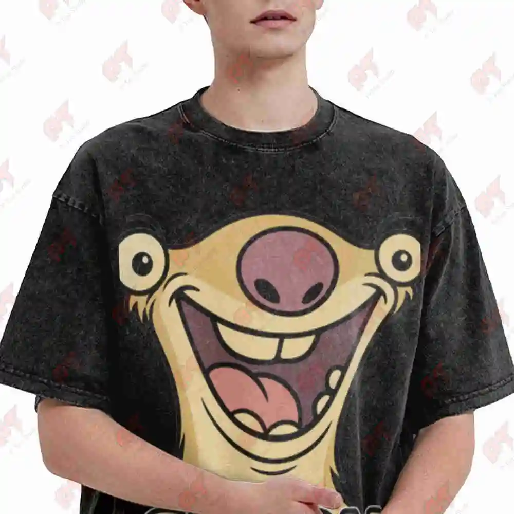Ice Age Sid On My Face Funny Sloth Vintage Washed Tee Pure Cotton T-Shirt