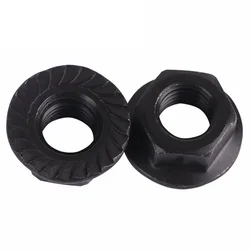 M2 M3 M4 M5 M6 M8 M10 M12 M16 Hexagonal Flange Nut  Hex Black Locking Nuts  Black Carbon