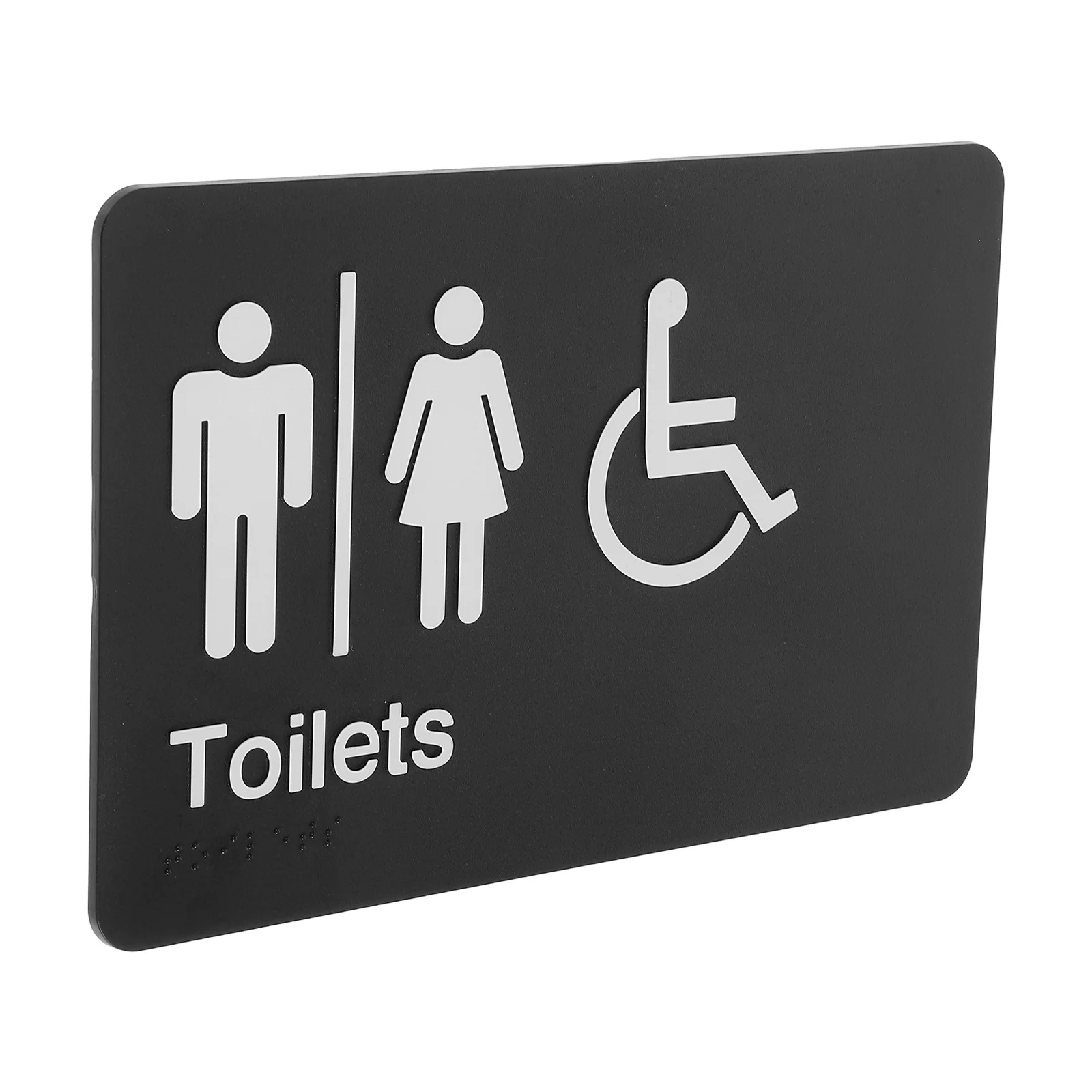 Braille Restroom Signs High Visibility Door Markers Unisex Toilet Symbols Handicap Bathroom Signage ABS Durability Safety