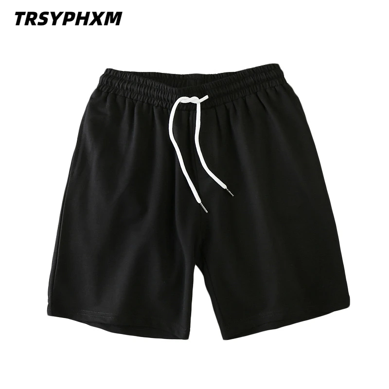 Trsyphxm 2024 verão novo solto na moda marca shorts de cor sólida para viagens esportivas masculinas calças de praia na moda casual