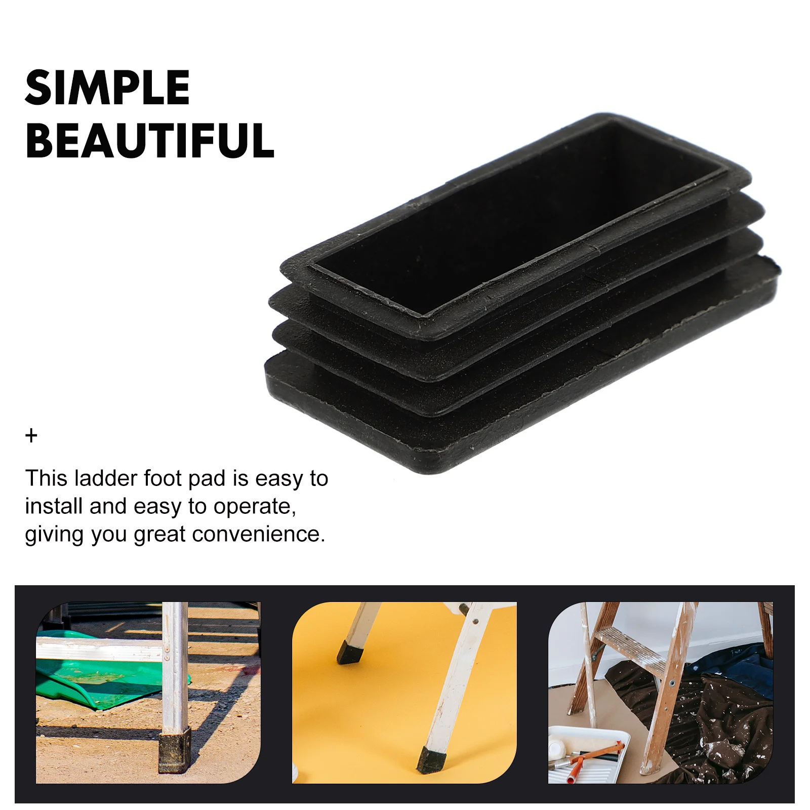 4 قطعة منصات القدم سلم عدم الانزلاق المطاط أغطية حماية المضادة للانزلاق قدم منصات ل تصغير سلم الاستقرار السلامة