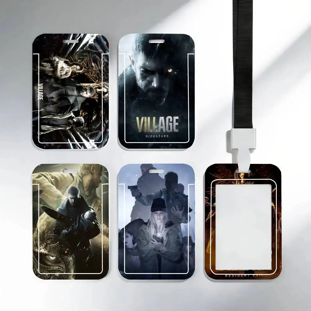 Porta Tarjetas de Identificación Resident-Evil 8 Village con Correa para el Cuello, Colgante, Porta Credenciales, Lanyard, Llavero, Porta Tarjetas de Trabajo