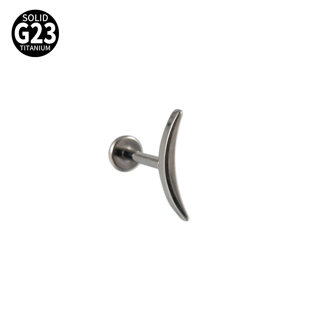 G23 Solid Titanium CZ Flower Moon Cartilage Earring