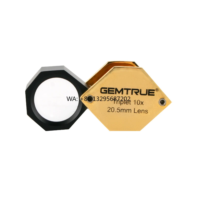 

GemTrue DK16003 20.5mm 10x Triplet Diamond Loupe Black & Gold Finish for Professional Jewelers & Gemologists