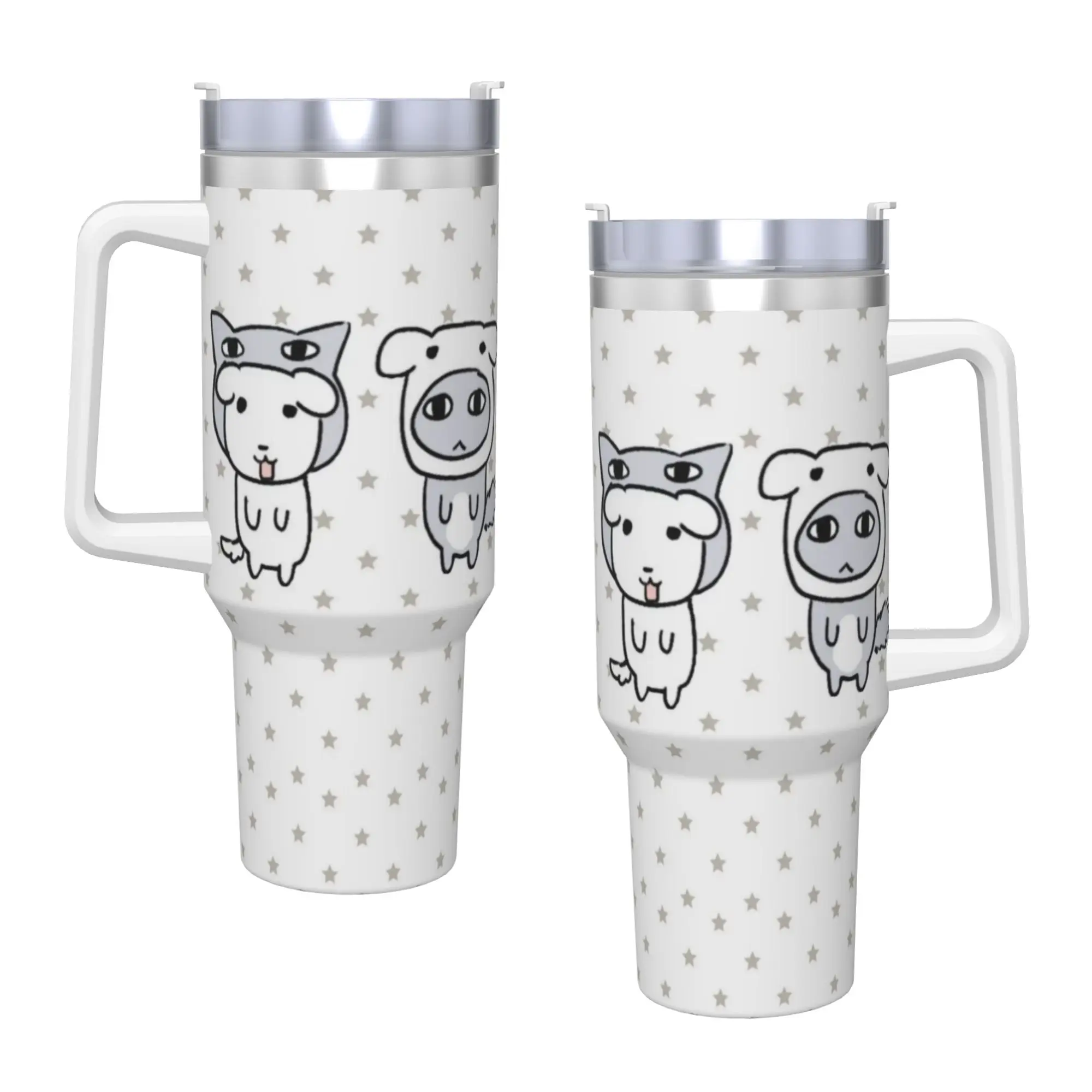 Stainless Steel Tumbler Cute GANADI Thermal Mug  Insulated Hot Drinks Mugs Cup Travel Custom DIY Water Bottle