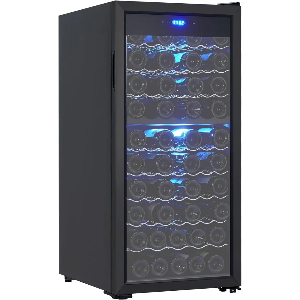 66-Flaschen-Weinkühlschrank mit zwei Zonen, freistehender Weinkühler, Kompressor, digitale Temperaturregelung, verstellbare Holzregale