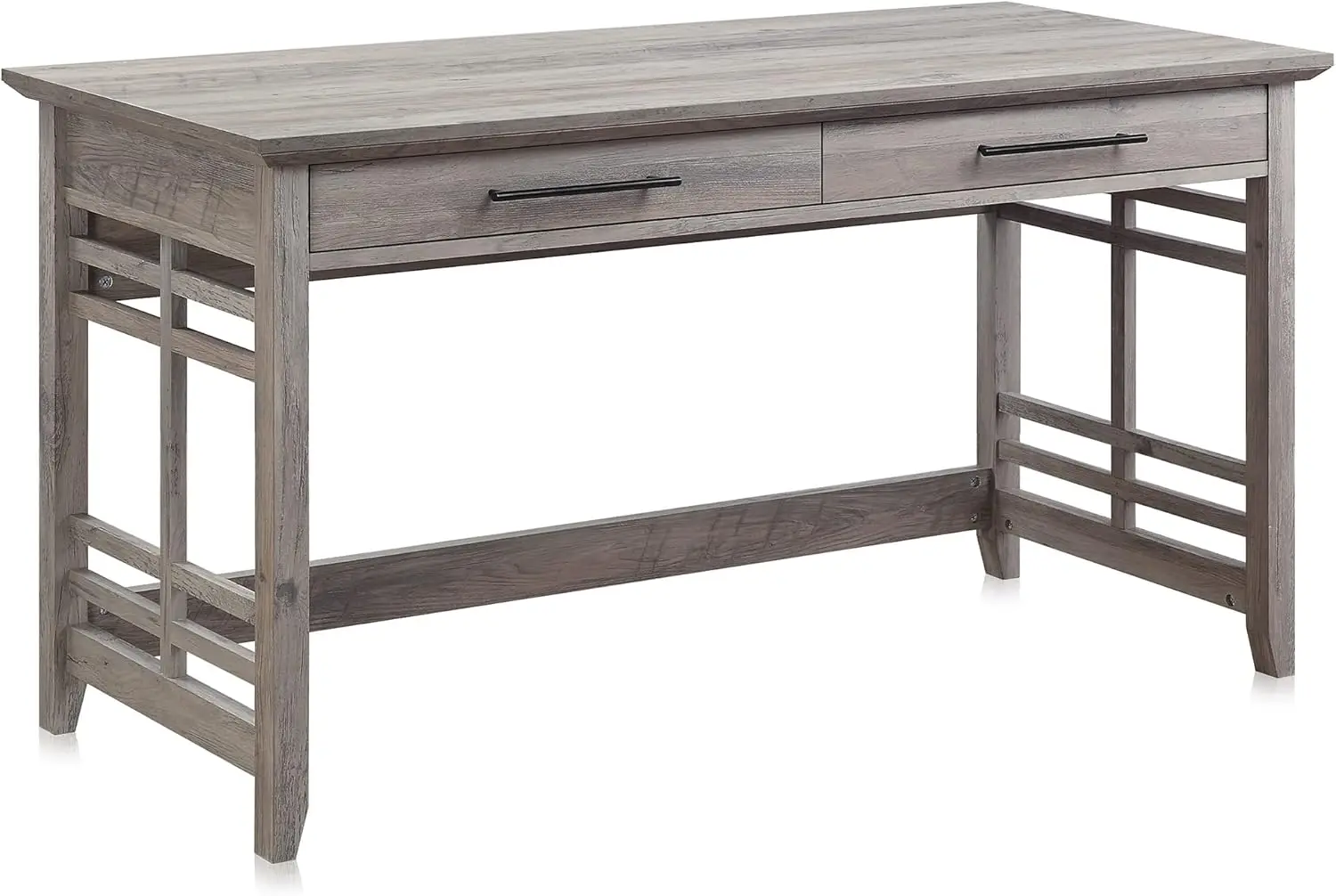 Modern Simple Home Office Computer Laptop Writing Desk Wood Study Table Workstation with Drawers - 55 Inch - Norrell (Gray Wash)