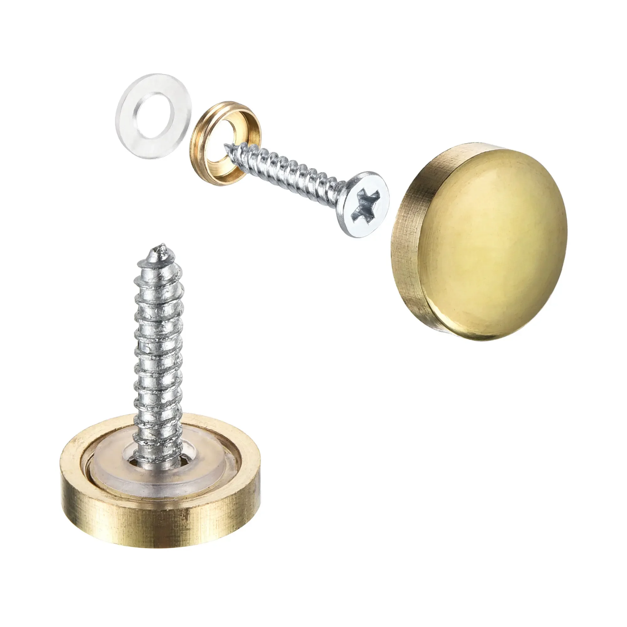 

Mirror Screws, 14mm/0.55", 12pcs Decorative Cap Fasteners Cover Nails Polishing Gold Tone 304 Stainless Steel