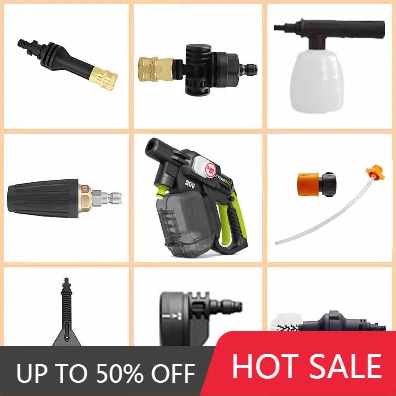 Car Washing Machine WU633 Accessories Rotating Nozzle Suitable For WORX Short Pole Soap Dispenser Corner Adapter Universal WU630