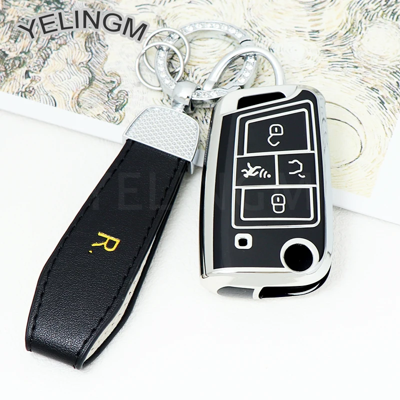 Car Key Case Cover for Volkswagen VW Golf 7 MK7 Tiguan MK2 for SEAT Ateca Leon FR 2 Ibiza for Skoda Octavia A7 Accessories