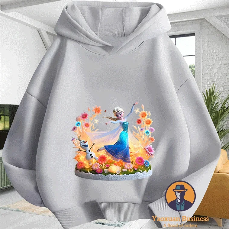 نمط جديد ديزني إلسا ليتل بويز كيدز هوديي لطيف مطبوعة الكرتون الدافئة يندبروف الخريف الشتاء الموضة #4