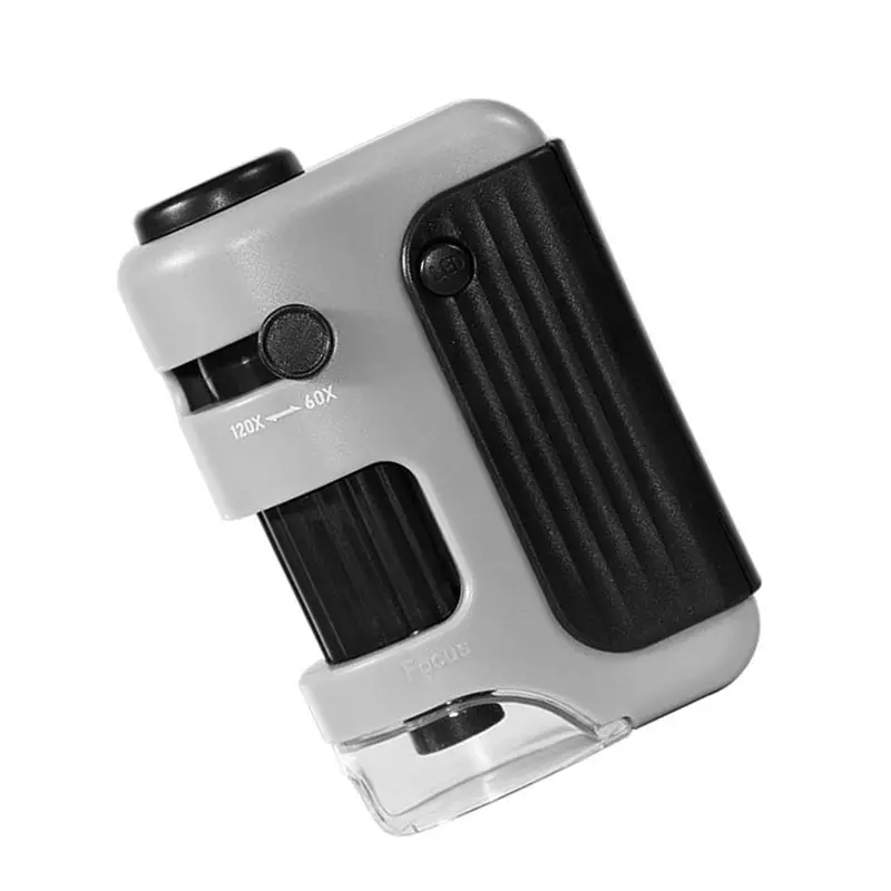 QWE-Handheld Zoom Microscope Portable LED& UV Light Equipped, Non-Spherical Optical Lens For Outdoor Exploration