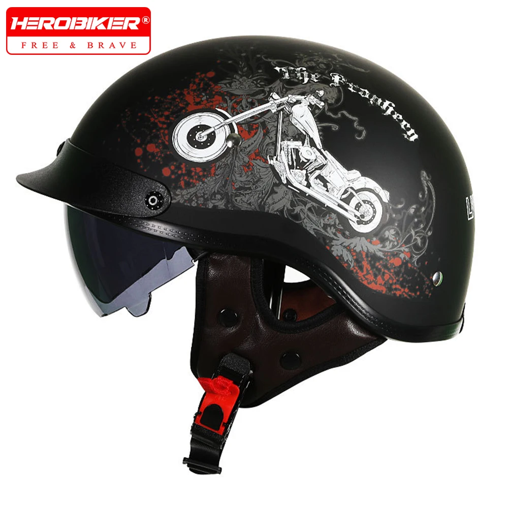 

Ретро мотоциклетный шлем в классическом стиле, полушлем, модная кепка для езды на руле, мотоциклетная кепка для мужчин и женщин, Casco Moto, сертификация DOT