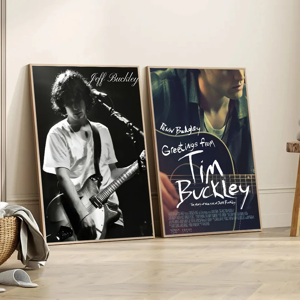 ملصقات لاصقة لفيلم Jeff Buckley المغني ، ملصق حائط فاخر لغرفة المعيشة ، ديكور بار ، لوحة زخرفية عتيقة