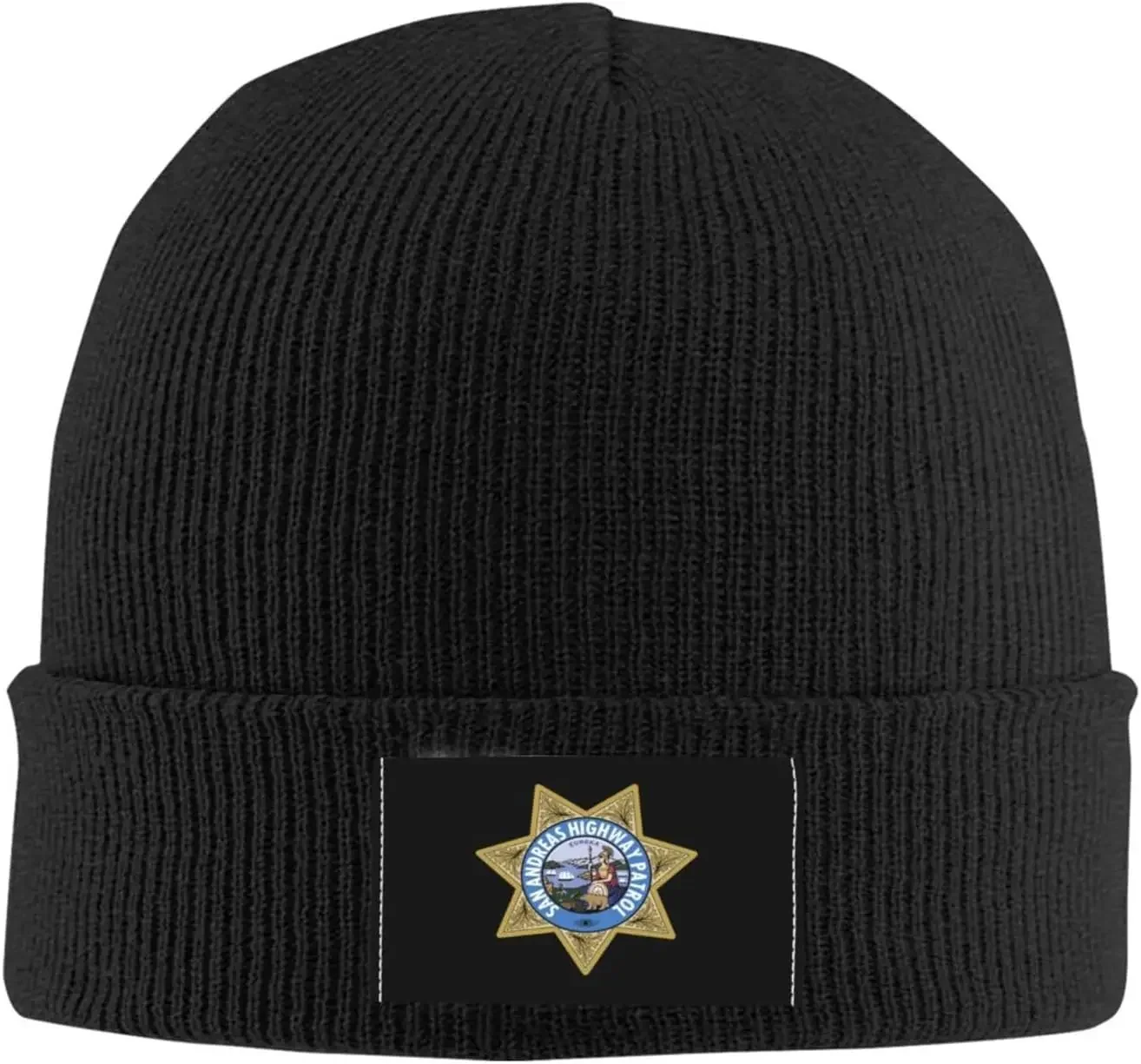 Highway Patrol Chp Print Beanie Knitted Hat Woolen  Warm Fashion Outdoors Knit Cap Unisex