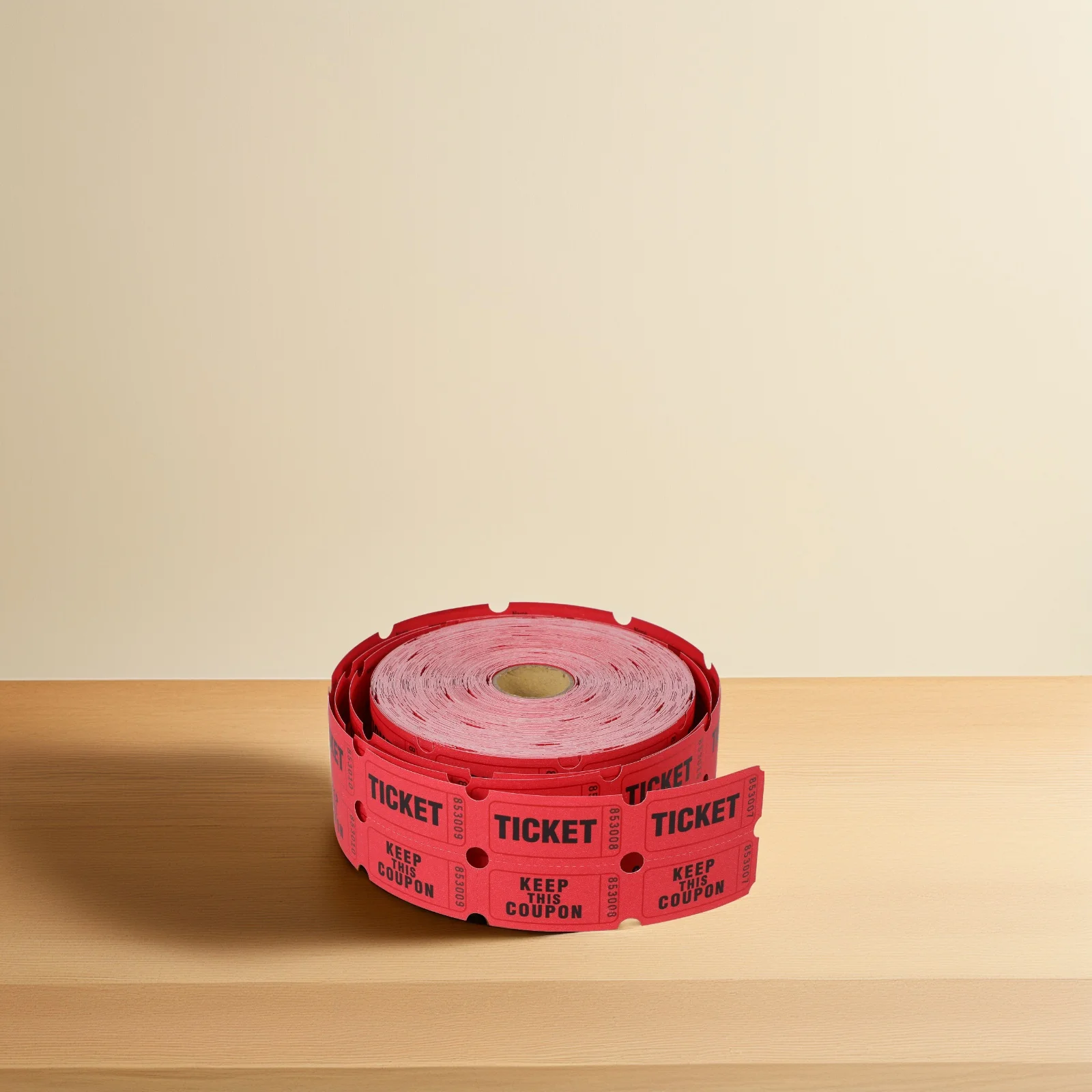 

1000 Red Lottery Tickets Raffle Event Vouchers Coated Paper Perforated Sheets Party Concert Bulk Tickets Home Daily