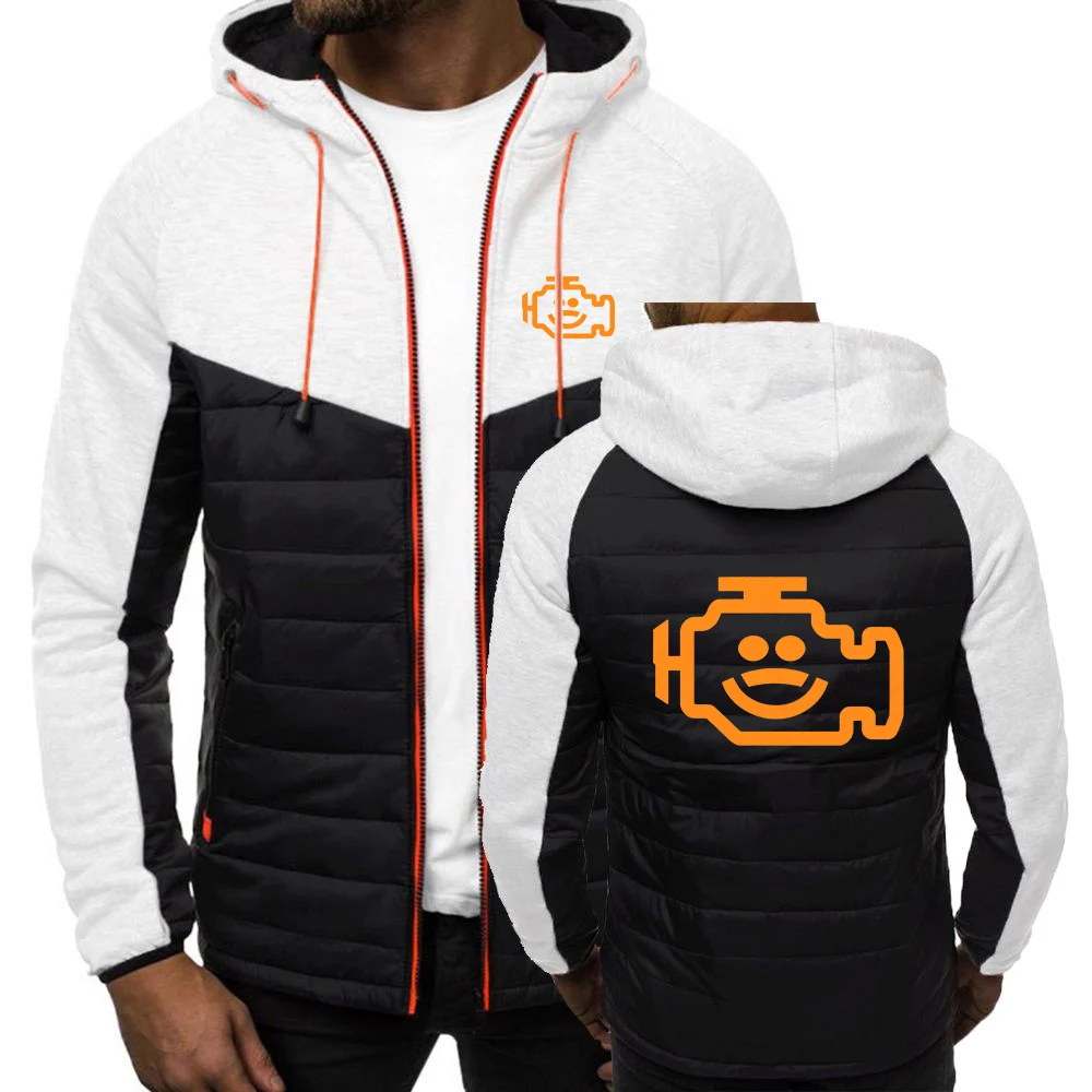 Mechanic Auto Repair Check Engine Funny New Jacket Coats Mens Cotton Cargo Jackets With Zipper Pockets Retro Casual Work Hoodies