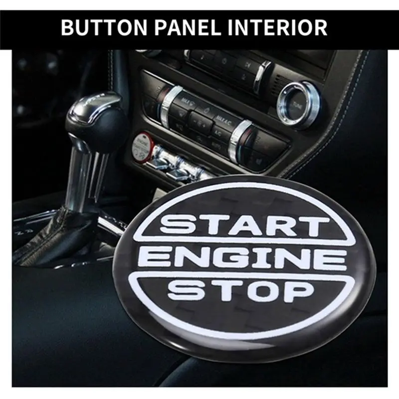 Excellent-Carbon Fiber Car Start Engine Stop Button Button Panel Interior Trim For Ford Mustang 2024 Brand New Auto Parts