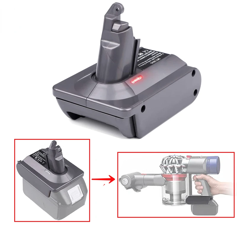 

Адаптер-преобразователь литий-ионного аккумулятора Makita 18 В BL1830 BL1840 BL1850 BL1860B LXT 400 для Dyson V6 DC61 DC62 DC58 DC59