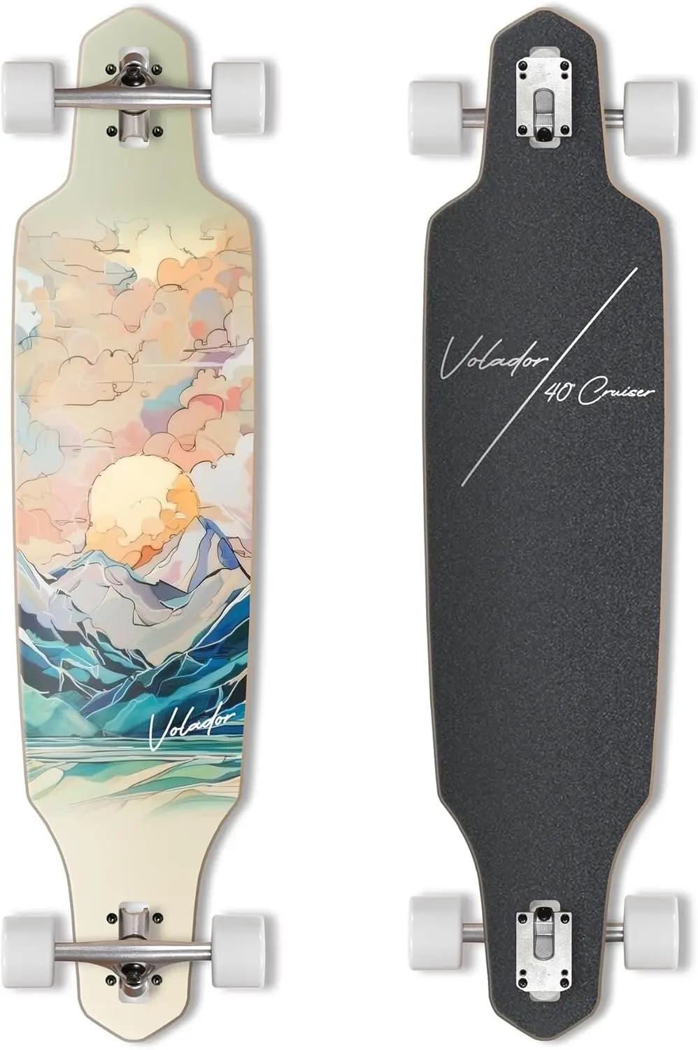 

40-Inch Urban Freeride Longboard Cruiser with Maple Deck and Adjustable Trucks for Commuting and Fun