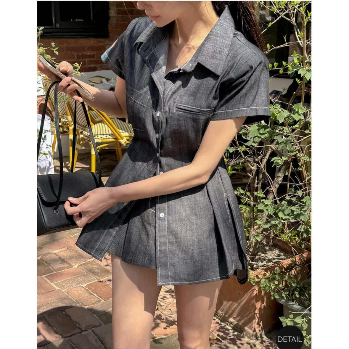 

Fashionable Sweet Korean Style Short Pants Skirt Set High Waist Short Sleeves Shirt Casual Summer Outfit for Women