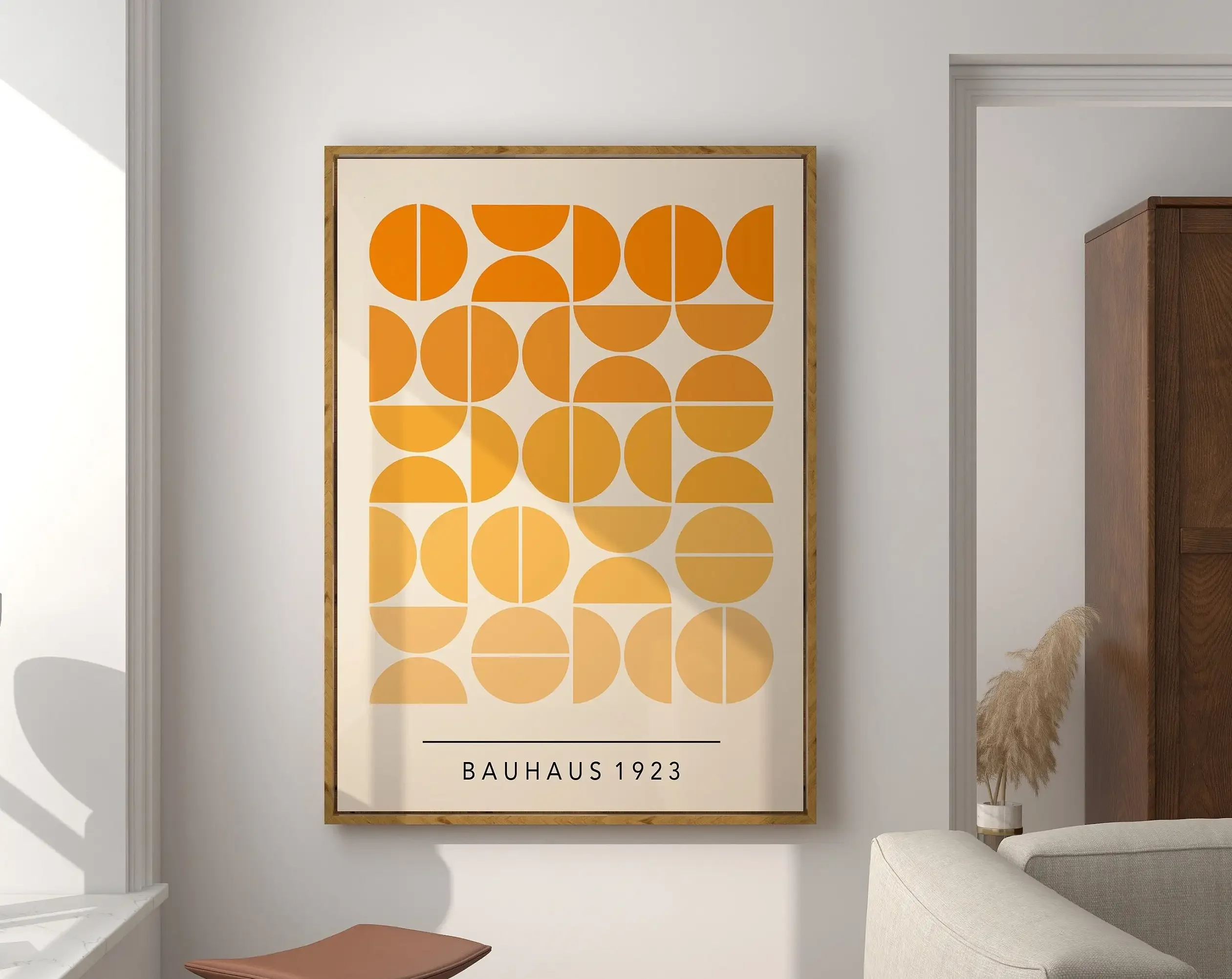 Bauhaus Geometric Wall Art Prints Set, Mid-Century Modern Abstract Posters, Minimalist Gallery Wall Bundle