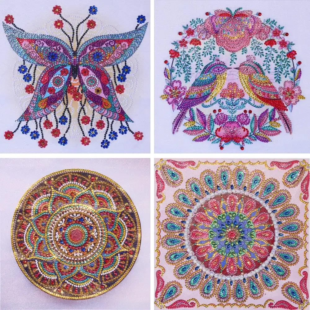 5D DIY Special Shaped Diamond Painting Colorful Mandala Embroidery Craft Kit Home Wall Decoration Cross Stitching Kit Decoration