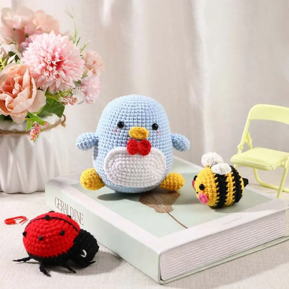 DIY Handmade Doll Crochet Kit For Beginners Penguin Sewing Material Package Hand Knitting For Kids Adults Crochet Lovers