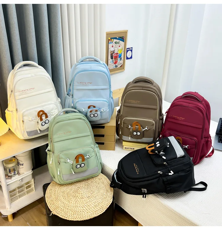 

‌Korean Style School Backpack for Teens - Spacious Laptop Rucksack, Cute Girls Travel Bag, Lightweight High School Bookbag