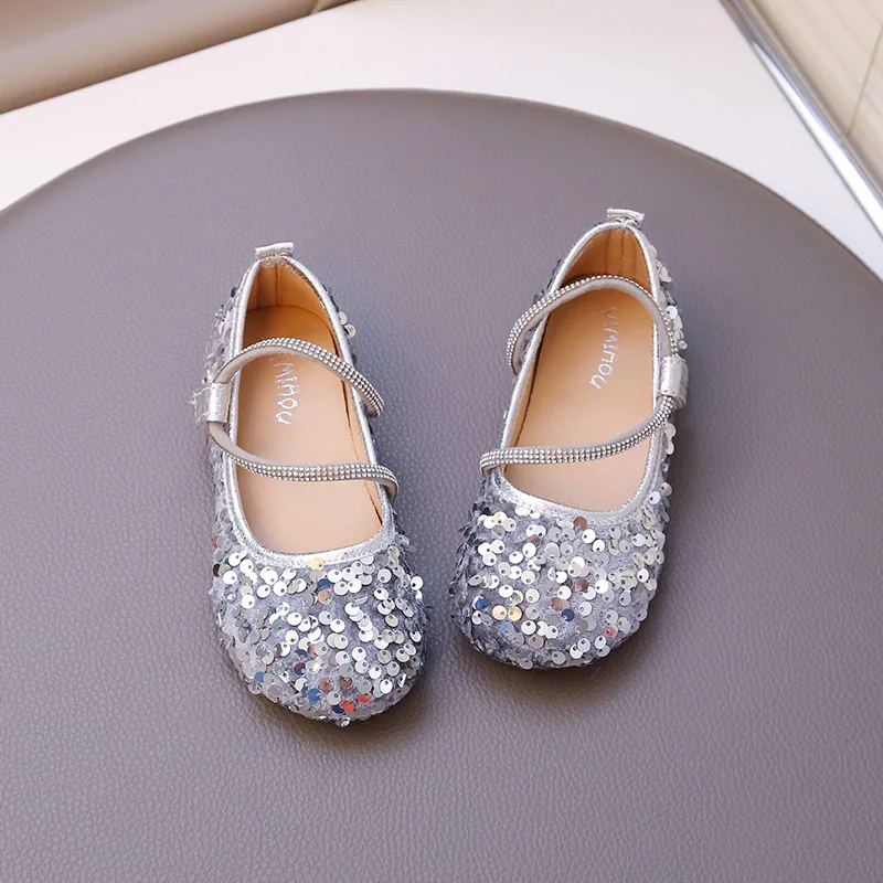 2025 Spring New Children Shoes Girls Princess Shoes Glitter Children Baby Dance Shoes Casual Toddler Girl Sandals
