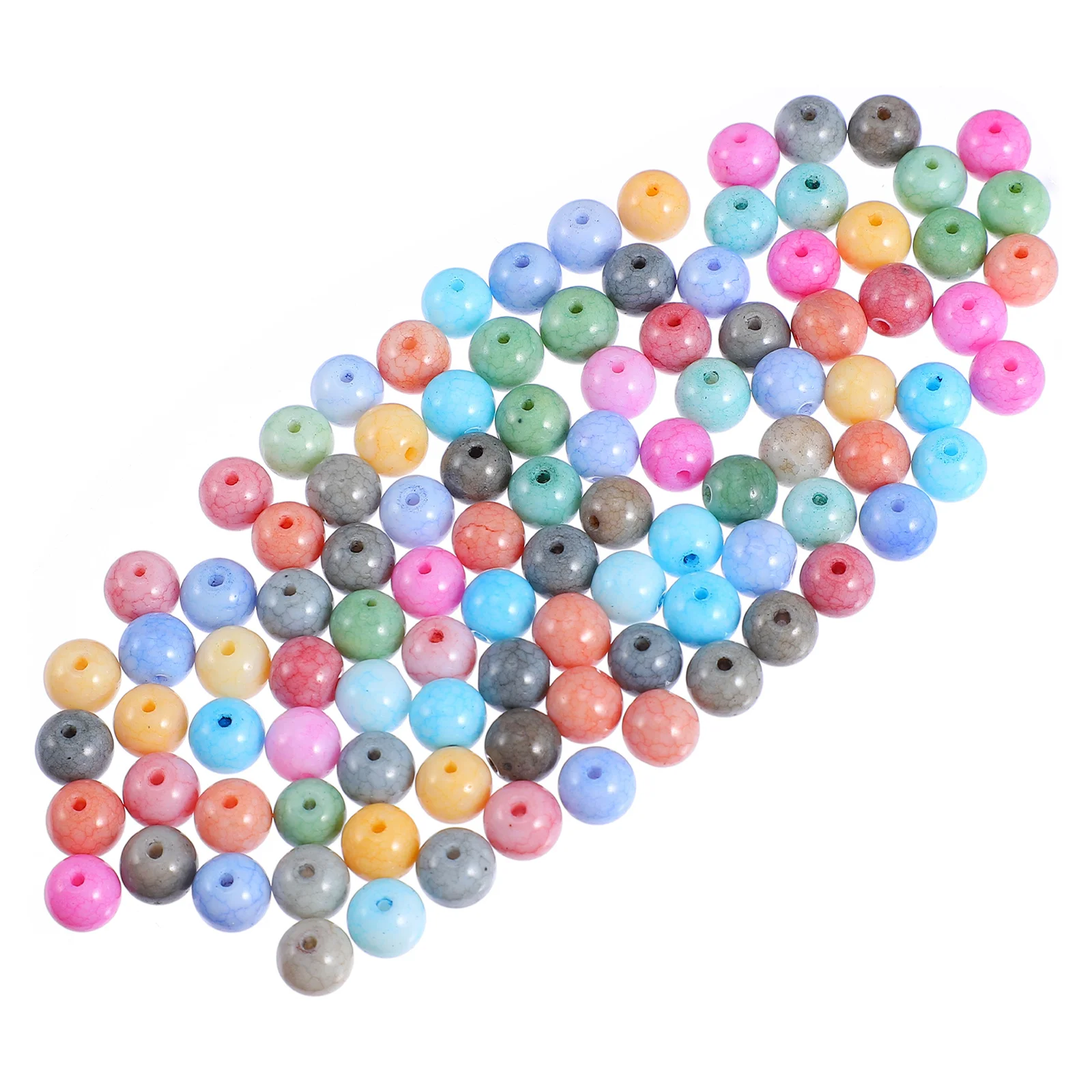 

200pcs Glass Crystal Beads Diy Cracked Pattern Beads For Jewelry Making Craft Necklace Handbag Pendant Glass Beaded Accessory