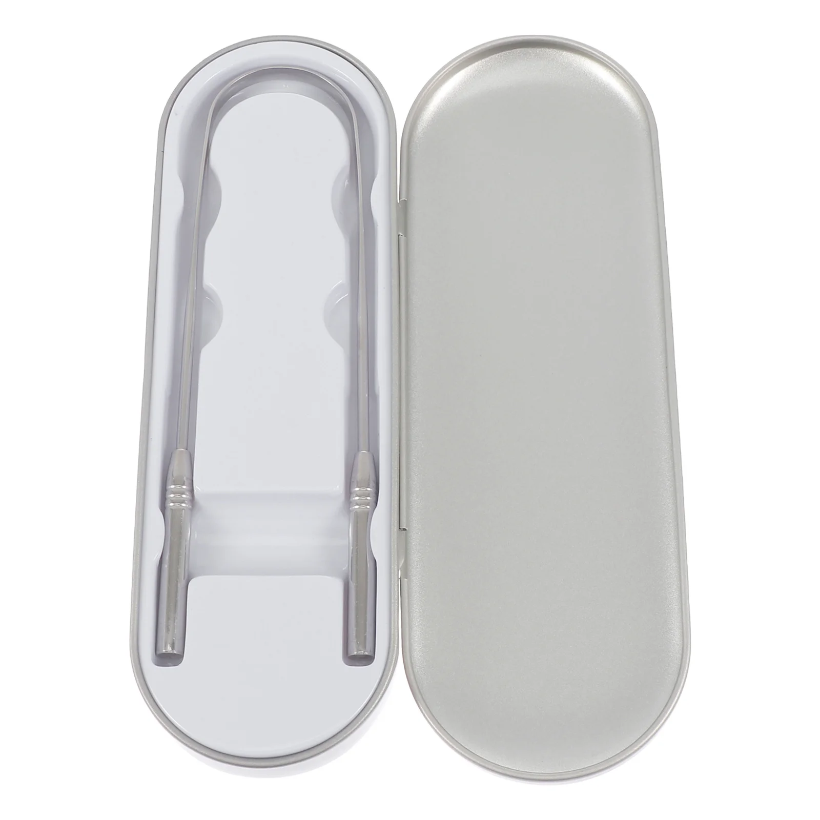 

Tongue Scraper Stainless Steel Silver Flexible Design Durable Safe Easy Use Travel Box Oral Cleaning Tool Home Tongue Cleaner