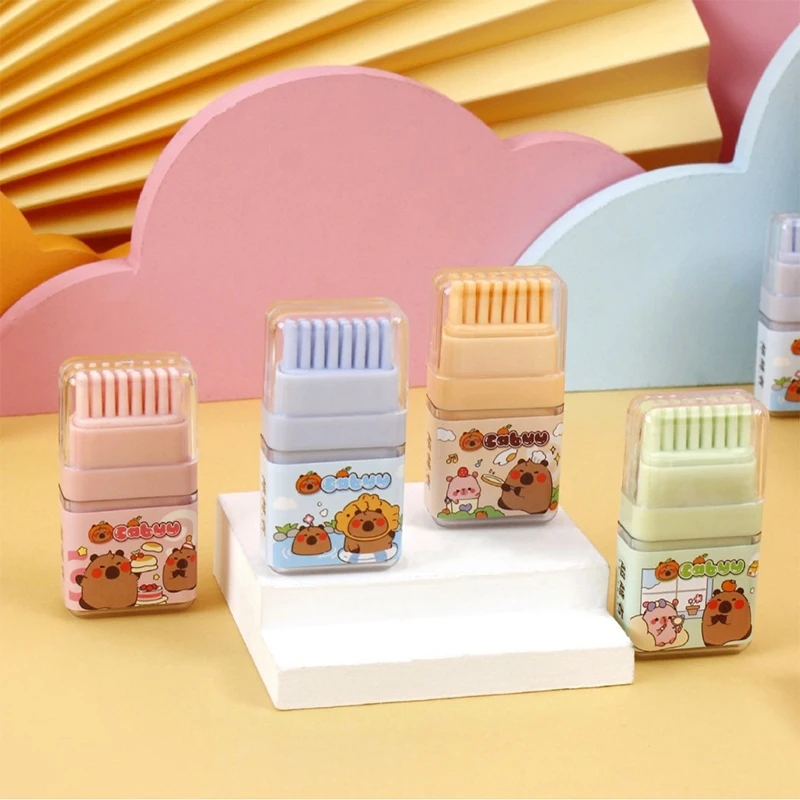 مجموعة ممحاة كاواي كابيبارا مكونة من قطعتين - ممحاة قلم رصاص لطيفة للمدرسة والمكتب والقرطاسية والهدايا