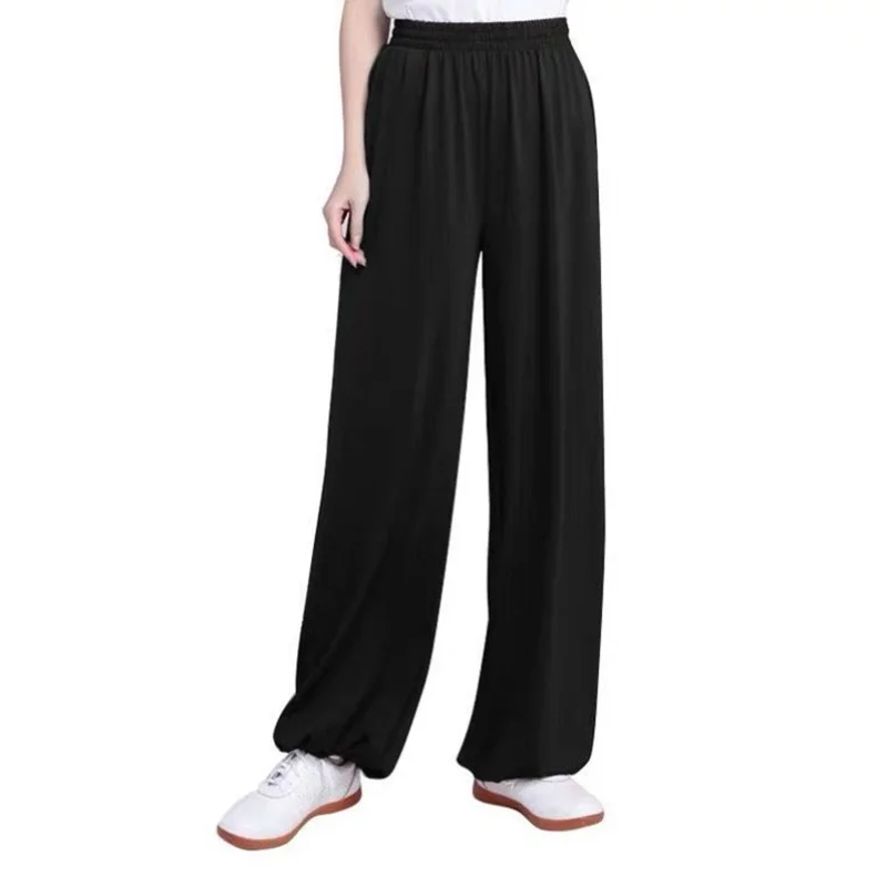 

Unisex Tai Chi pants ice silk Tai Chi clothing pants morning exercise summer plus size loose bloomers practice martial arts pant