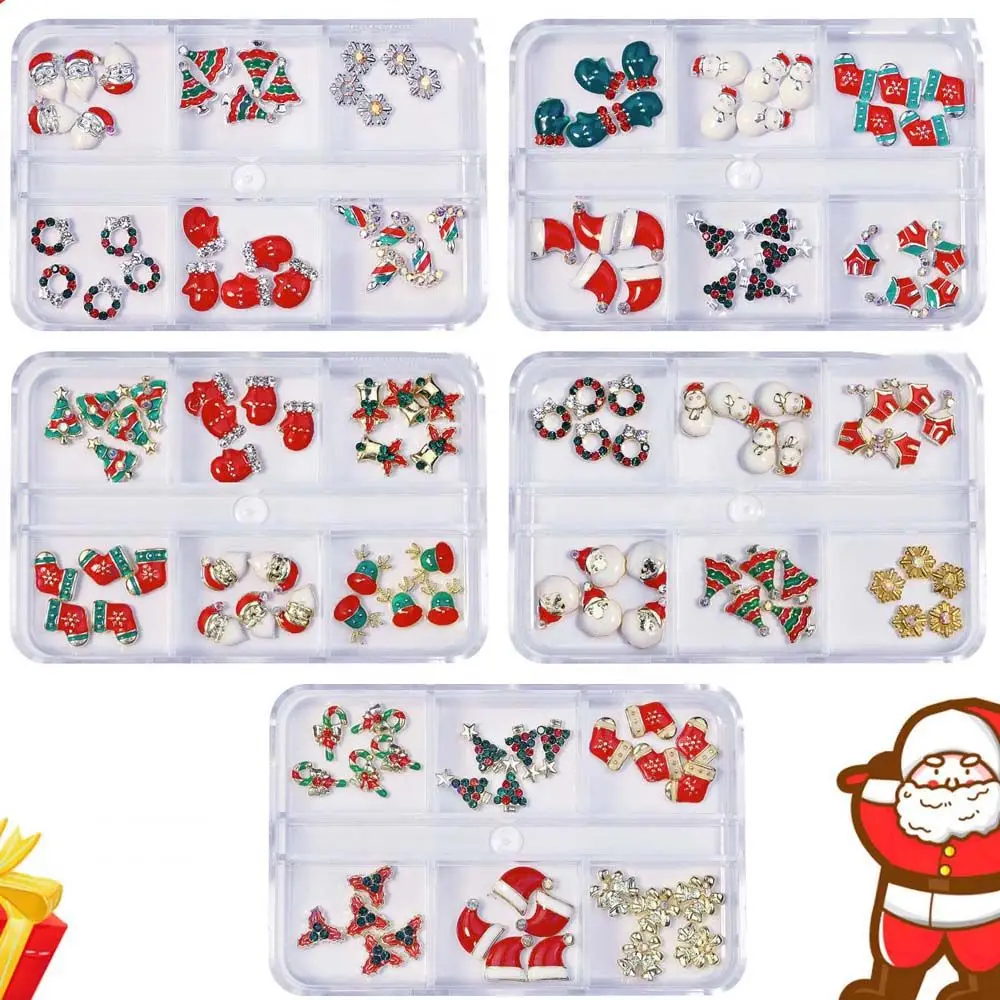 Art Jewelry Snowflake Santa Claus Manicure Accessories Christmas Nail Charms Christmas Nail Decorations Party Nail Rhinestones