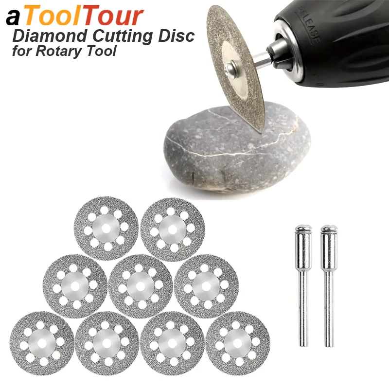 Diamond Cutting Disc Wheels Circular Saw Blade CutOff Rotary Tool Disk Mini Drill Mandrel Wood Stone Plastic Glass Sharp Cutter